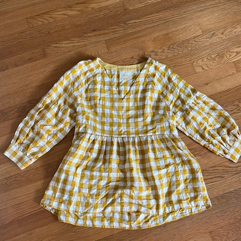 Maeve by Anthropologie oversized checkered top size small